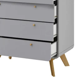 Wohnen Skandi Kommode in Grau & Eiche - Wavan