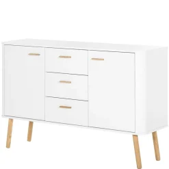 Wohnen Skandi Kommode in Weiß mit Eiche - Gazona
