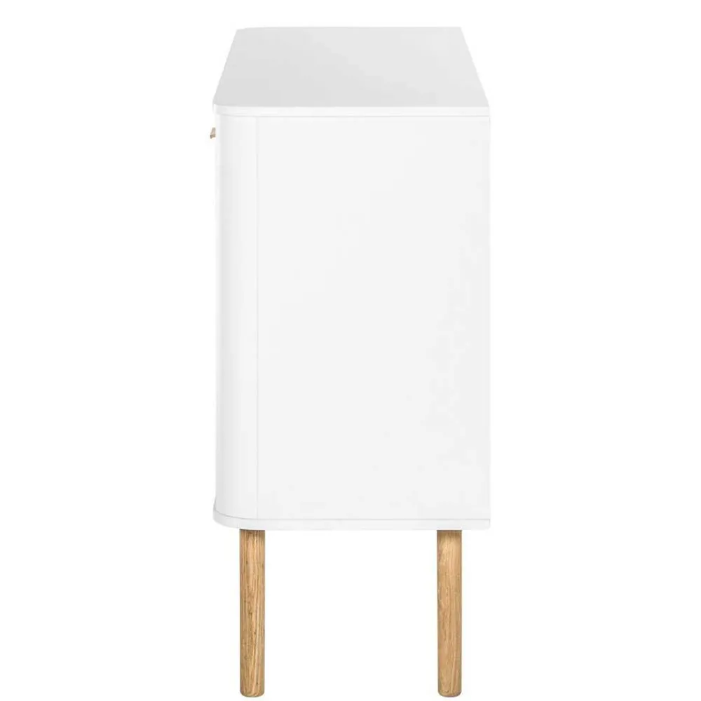 Wohnen Skandi Kommode in Weiß mit Eiche - Gazona