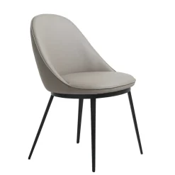 Wohnen Schwarze Möbel|Graue Möbel*Skandi Kunstlederstuhl in Taupe & Schwarz - Johns