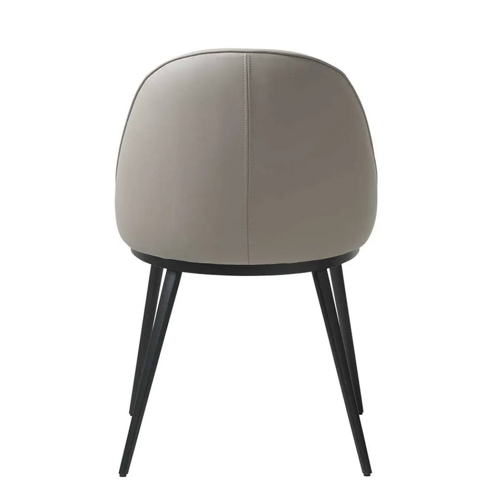 Wohnen Schwarze Möbel|Graue Möbel*Skandi Kunstlederstuhl in Taupe & Schwarz - Johns