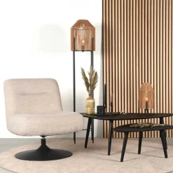 Wohnen Skandi Loungesessel mit Tellerfuß Drehgestell - Haenja