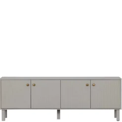 Wohnen Skandi Lowboard 4-türig in Grau - Huvina