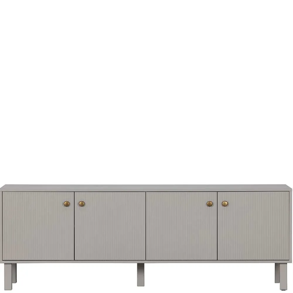 Wohnen Skandi Lowboard 4-türig in Grau - Huvina