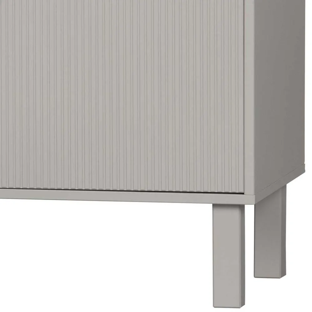 Wohnen Skandi Lowboard 4-türig in Grau - Huvina