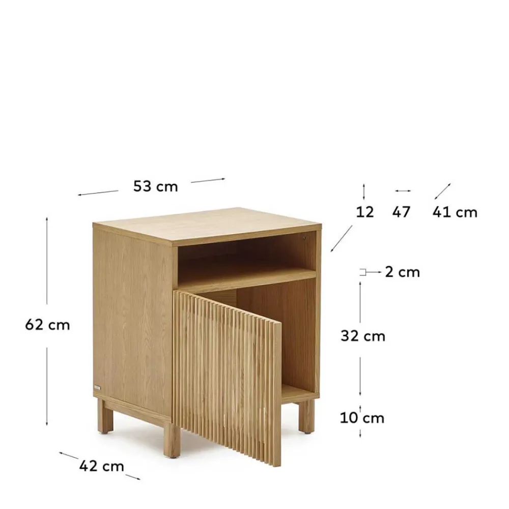 Wohnen Nachttische*Skandi Nachtschrank in Eiche - Azuro