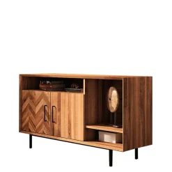 Wohnen Skandi Regal mit zwei Türen & drei Fächern - Kerfa