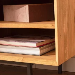 Wohnen Skandi Regal mit zwei Türen & drei Fächern - Kerfa