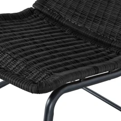 Wohnen Rattanmöbel*Skandi Schaukelstuhl aus Kunstrattan in Schwarz - Vurgos