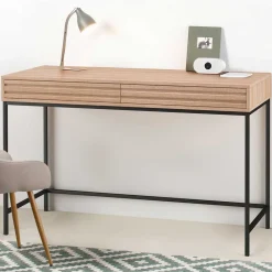 Wohnen Tische|Skandinavische Möbel*Skandi Schreibtisch in Eiche Optik - Lunira