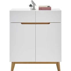 Wohnen Skandi Schuhschrank in Weiß & Eiche - Blacingo