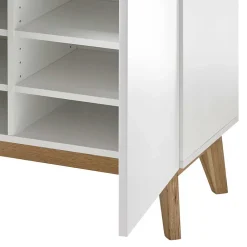 Wohnen Skandi Schuhschrank in Weiß & Eiche - Blacingo