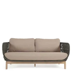 Wohnen Rattanmöbel*Skandi Sofa aus Kordel in Dunkelgrün - Pluto