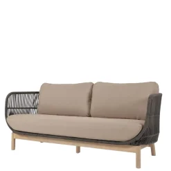 Wohnen Rattanmöbel*Skandi Sofa aus Kordel in Dunkelgrün - Pluto