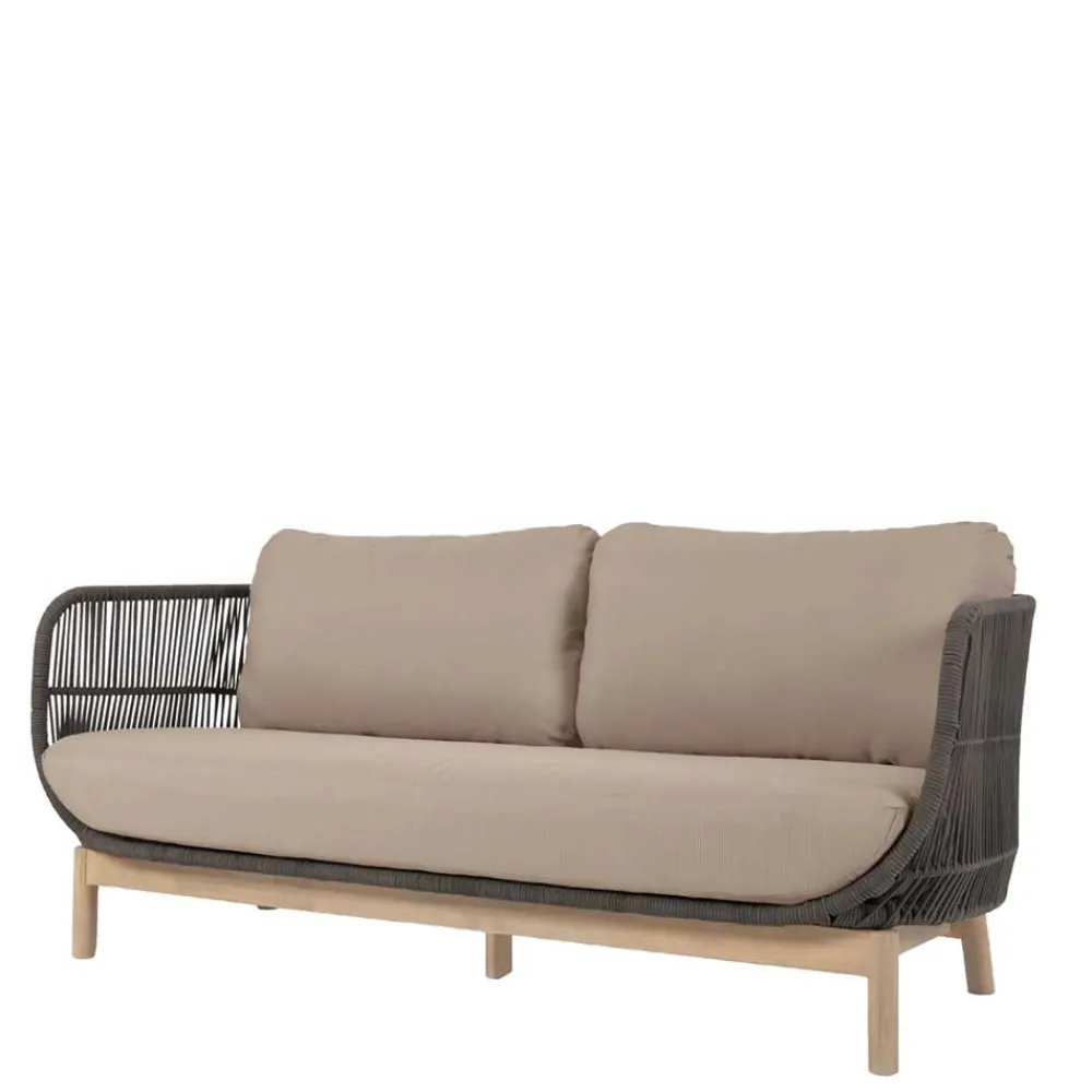 Wohnen Rattanmöbel*Skandi Sofa aus Kordel in Dunkelgrün - Pluto