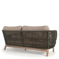 Wohnen Rattanmöbel*Skandi Sofa aus Kordel in Dunkelgrün - Pluto