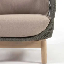Wohnen Rattanmöbel*Skandi Sofa aus Kordel in Dunkelgrün - Pluto