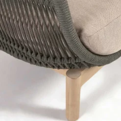 Wohnen Rattanmöbel*Skandi Sofa aus Kordel in Dunkelgrün - Pluto