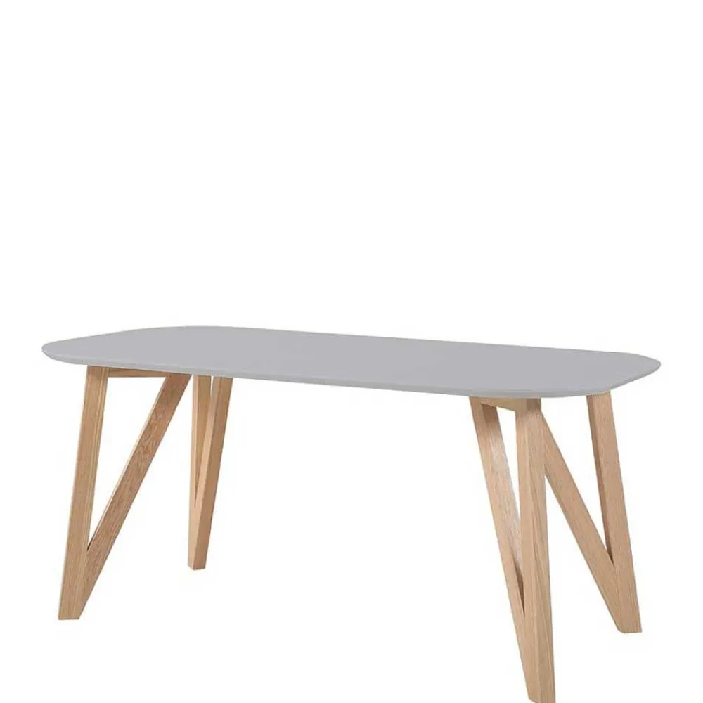 Wohnen Skandinavische Möbel*Skandi Tischgruppe mit Armlehnstühlen - Lusa (fünfteilig)