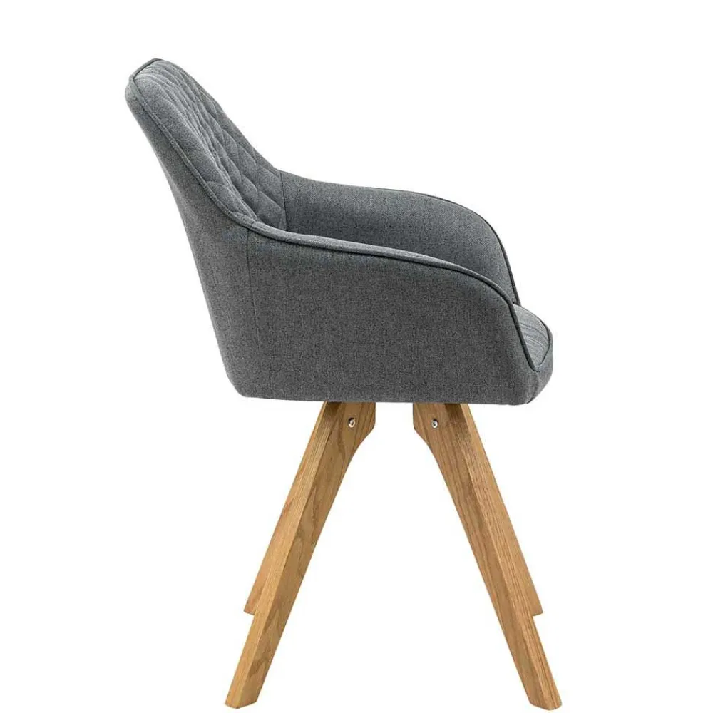 Wohnen Skandinavische Möbel*Skandi Tischgruppe mit Armlehnstühlen - Lusa (fünfteilig)