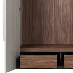 Wohnen Kleiderschränke|Kleiderschränke*Skandi 3-türiger Schlafzimmerschrank in Grau - Rochella