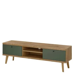 Wohnen Wohnwände|Wohnwand*Skandi TV Anbauwand Möbel in Graugrün - Oliva (dreiteilig)