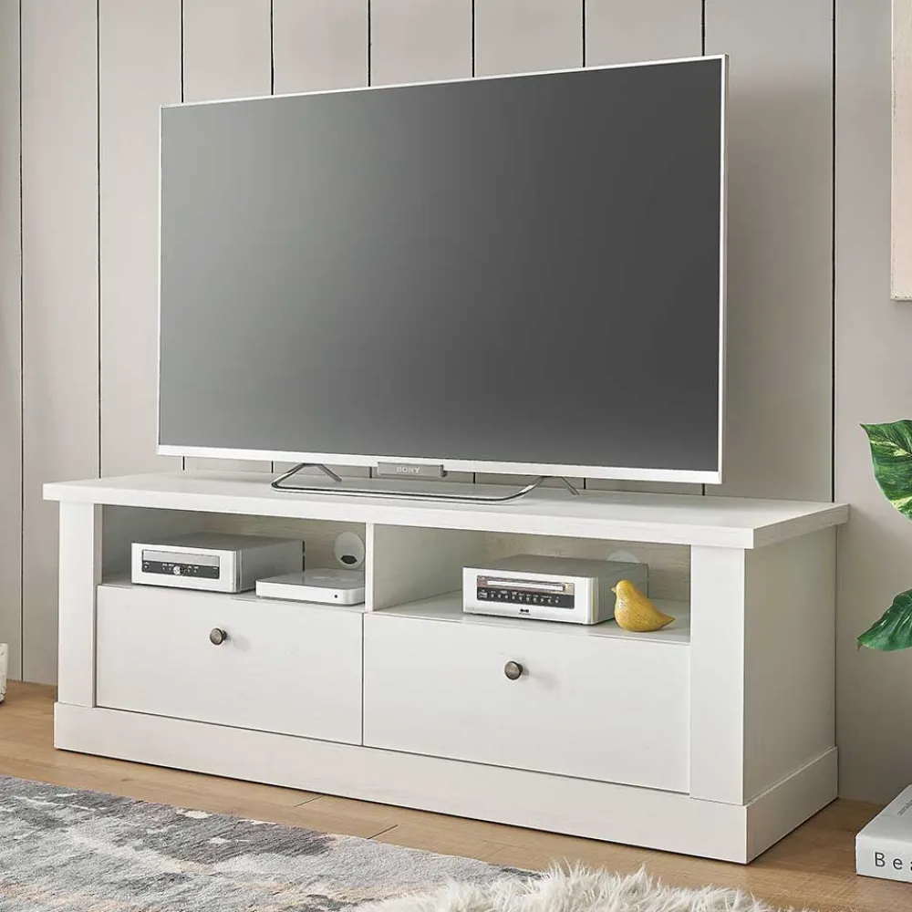 Wohnen Skandi TV Board in weißer Holzoptik Pinie - Liancos
