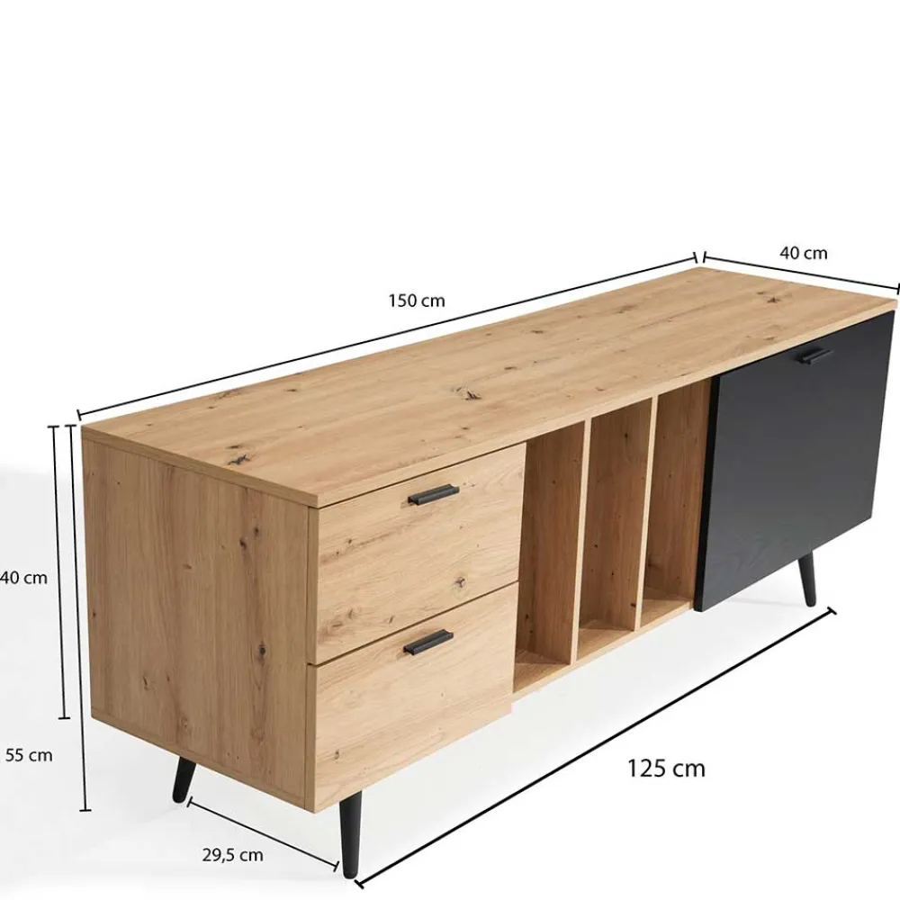 Wohnen Skandi TV-Kommode 150 cm breit - Heraklion