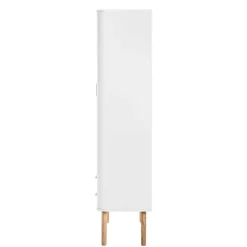 Wohnen Skandi Vitrine in Weiß und Eiche Natur - Yarisis