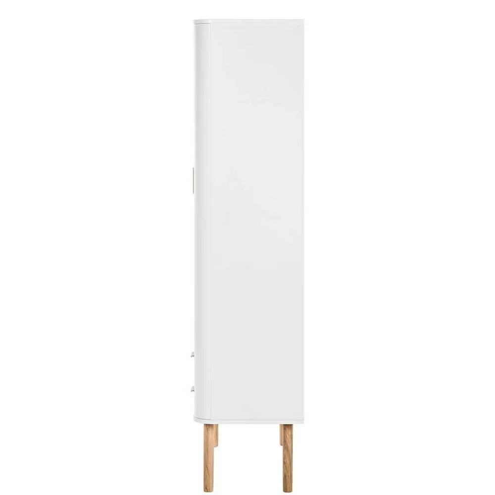 Wohnen Skandi Vitrine in Weiß und Eiche Natur - Yarisis