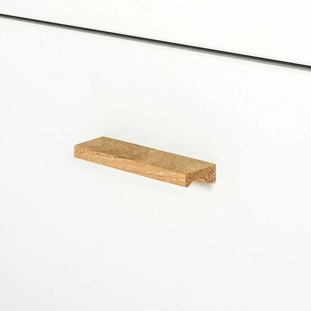 Wohnen Skandi Vitrine in Weiß und Eiche Natur - Yarisis