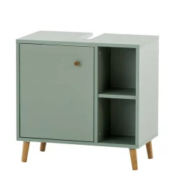 Wohnen Skandi Waschbeckenunterschrank in Graugrün - Vereny