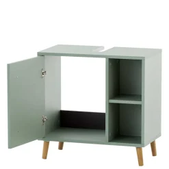 Wohnen Skandi Waschbeckenunterschrank in Graugrün - Vereny