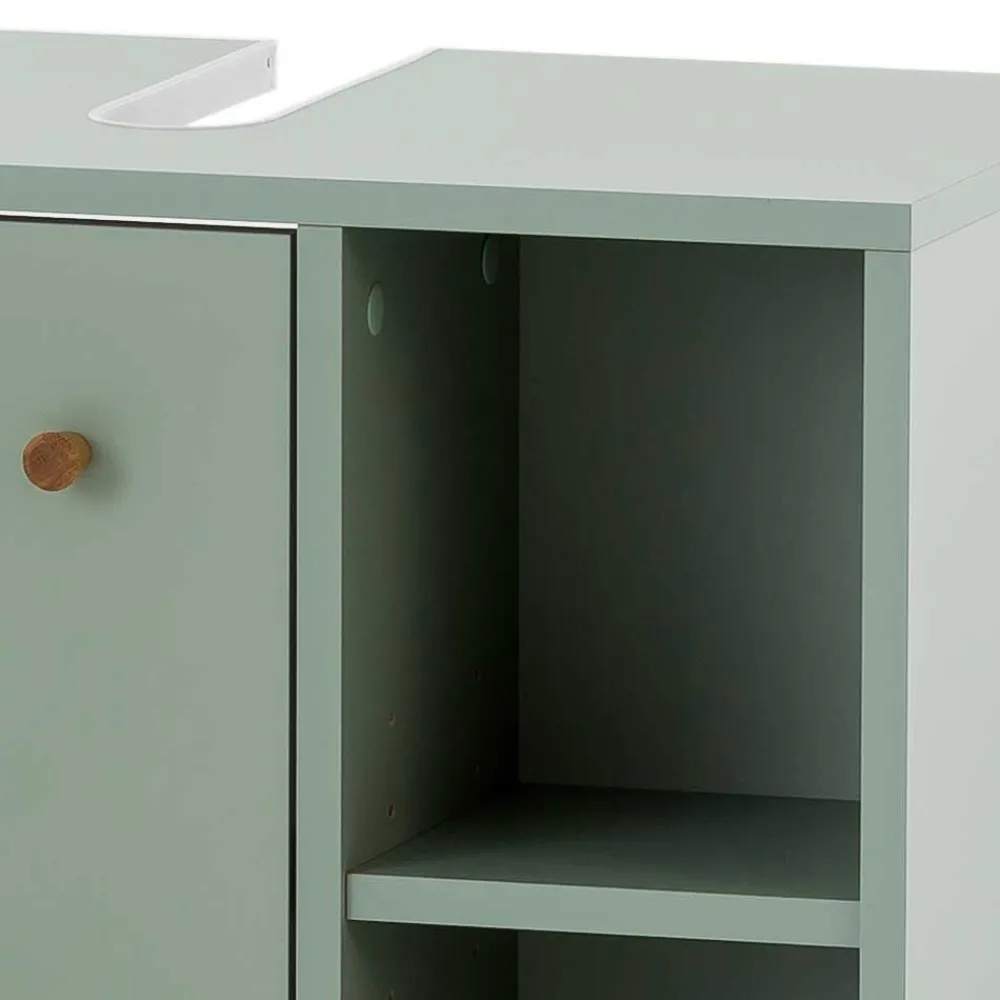 Wohnen Skandi Waschbeckenunterschrank in Graugrün - Vereny