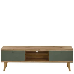 Wohnen Wohnwände|Wohnwand*Skandi Wohnwand Möbel in Graugrün - Oliva (vierteilig)