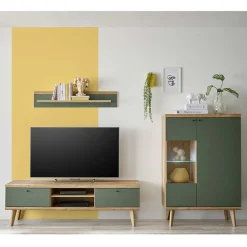 Wohnen Skandinavische Möbel|Wohnzimmerschränke*Skandi Wohnzimmer Schränke & Wandboard - Oliva (dreiteilig)