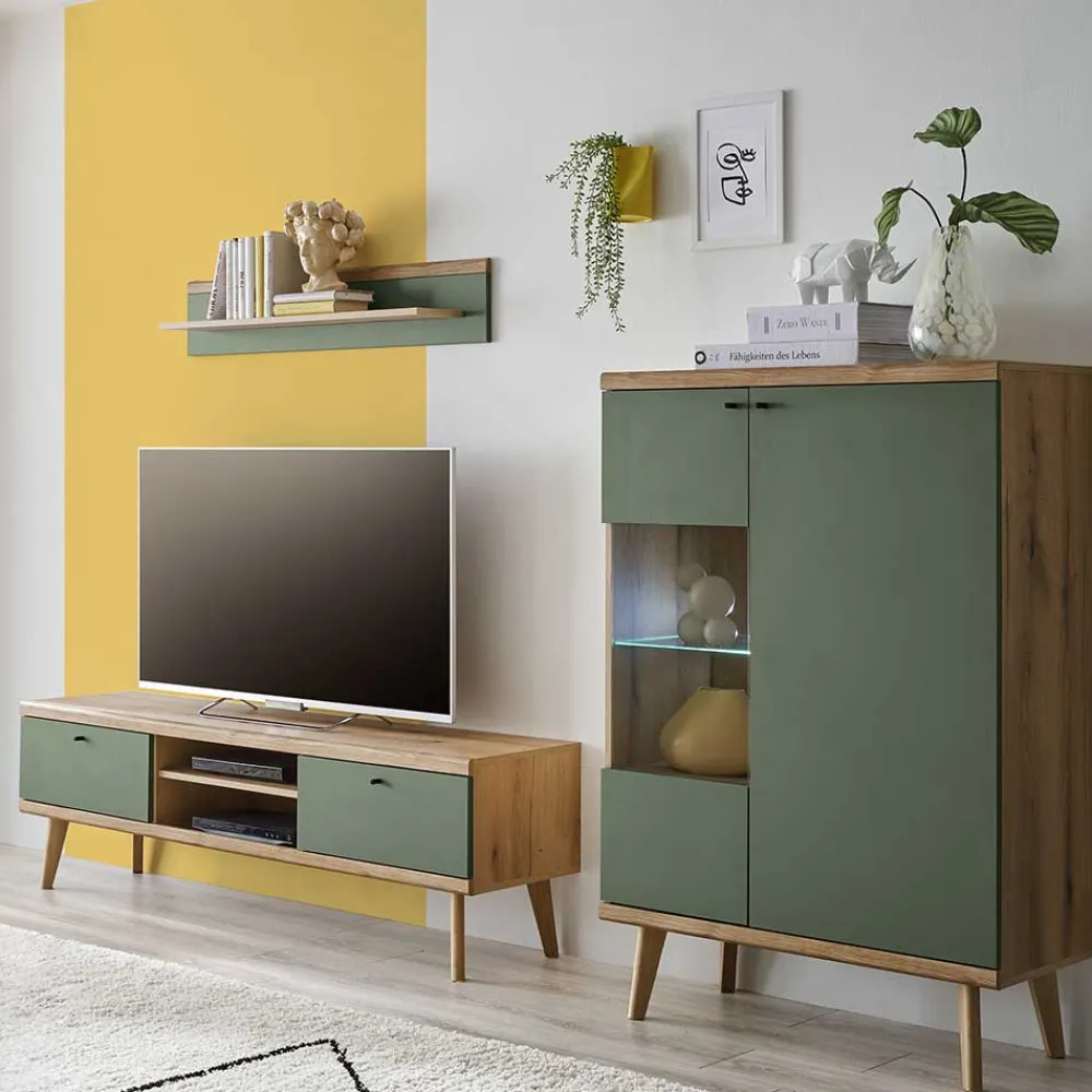 Wohnen Skandinavische Möbel|Wohnzimmerschränke*Skandi Wohnzimmer Schränke & Wandboard - Oliva (dreiteilig)