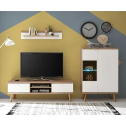 Wohnen Wohnwände|Wohnwand*Skandi Wohnzimmermöbel im Set - Cablos III (dreiteilig)