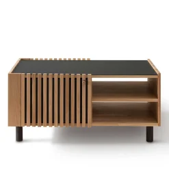 Wohnen Skandi Wohnzimmertisch aus Wildeiche und Glas - Valouis