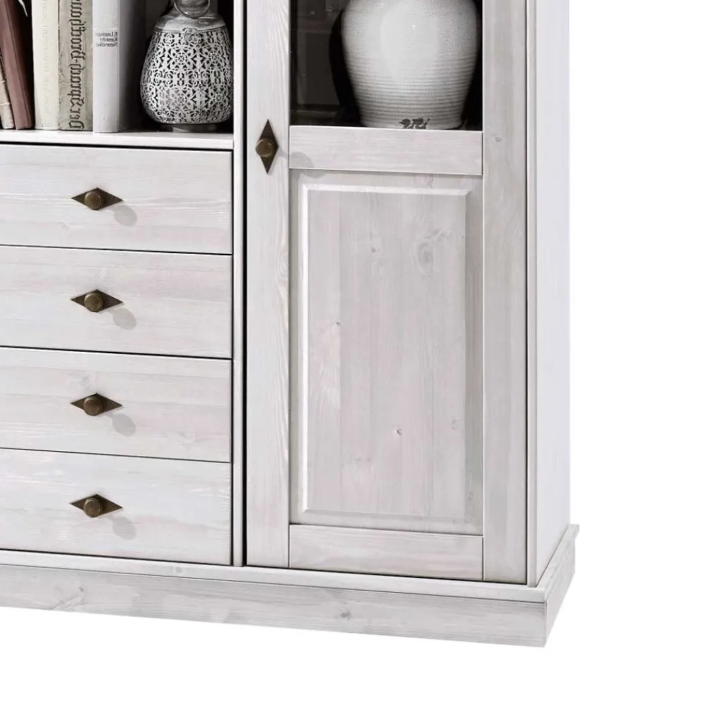 Wohnen Skandinavisches Highboard Satumare in Weiß