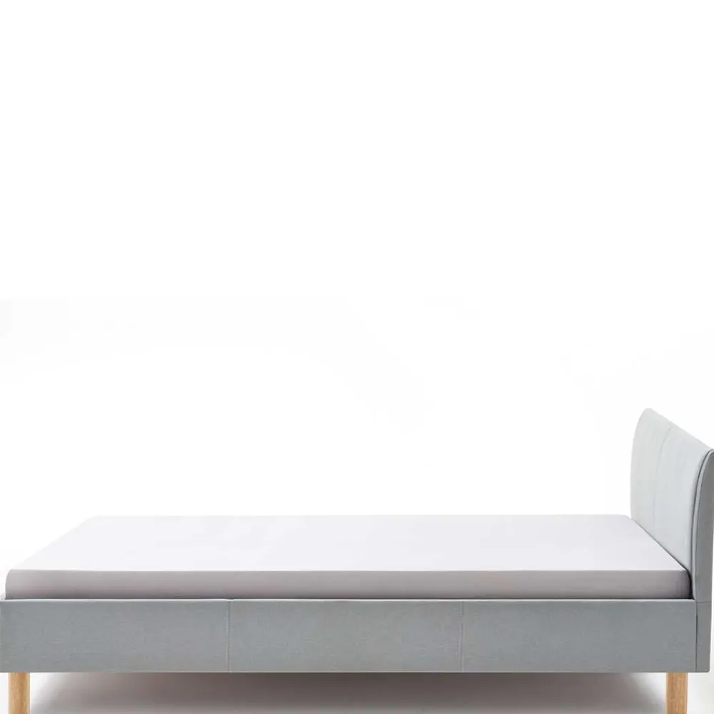 Wohnen Skandinavisches Polsterbett in Hellblau Webstoff - Ortava