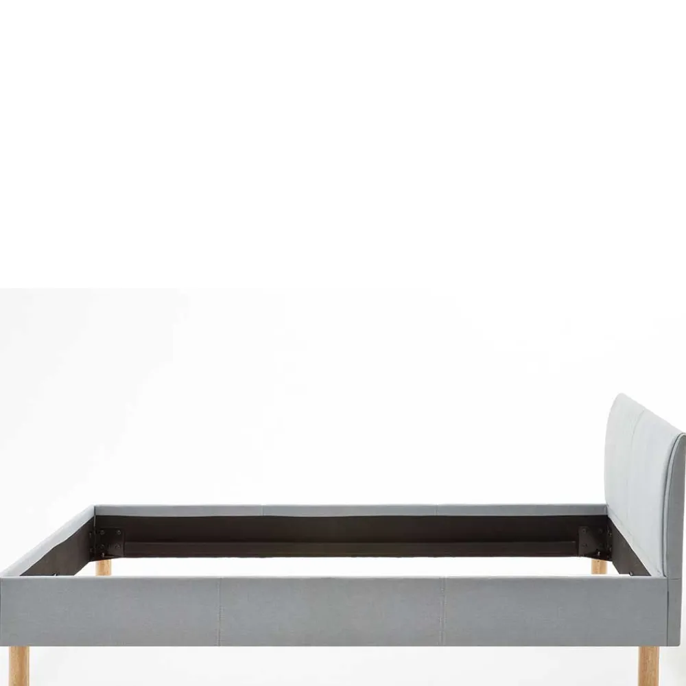 Wohnen Skandinavisches Polsterbett in Hellblau Webstoff - Ortava