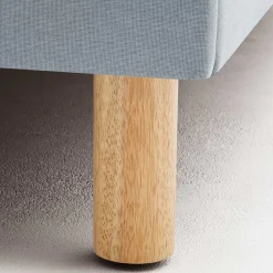 Wohnen Skandinavisches Polsterbett in Hellblau Webstoff - Ortava