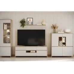Wohnen Skandi-TV-Wohnwand Kombi - Ovidio (vierteilig)