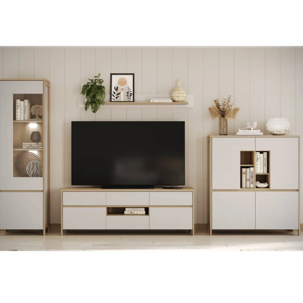 Wohnen Skandi-TV-Wohnwand Kombi - Ovidio (vierteilig)