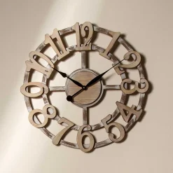 Wohnen Skelett Design Wanduhr in White Wash - Herri