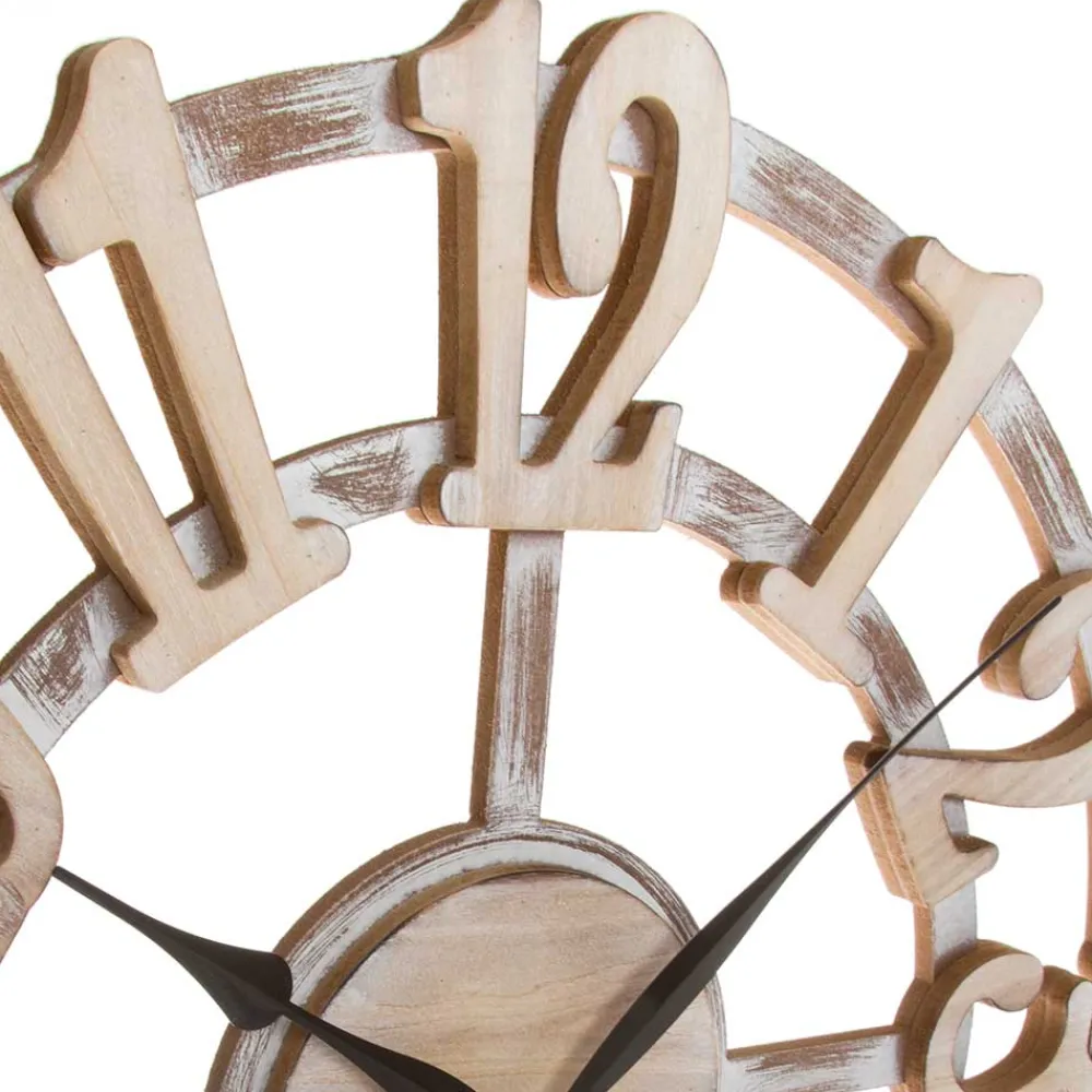 Wohnen Skelett Design Wanduhr in White Wash - Herri