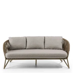 Wohnen Rattanmöbel*Sofa aus Seilgeflecht in Hellbraun & Beige - Jadnea