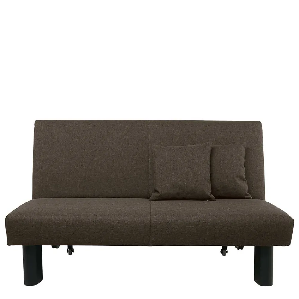 Wohnen Sofa mit Bettfunktion in Braun mit Schwarz - Amor
