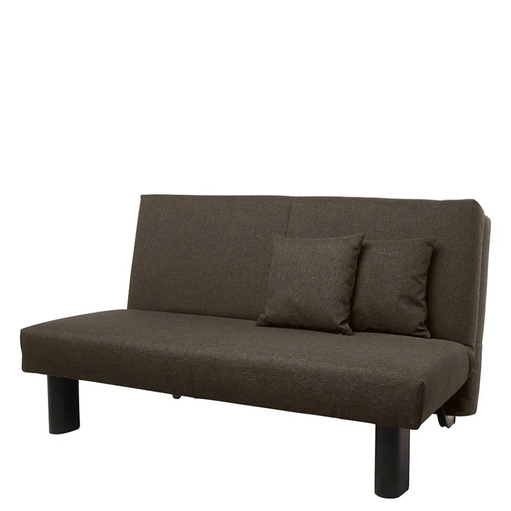 Wohnen Sofa mit Bettfunktion in Braun mit Schwarz - Amor